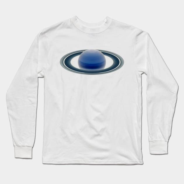 Blue Saturn Long Sleeve T-Shirt by kipstewart